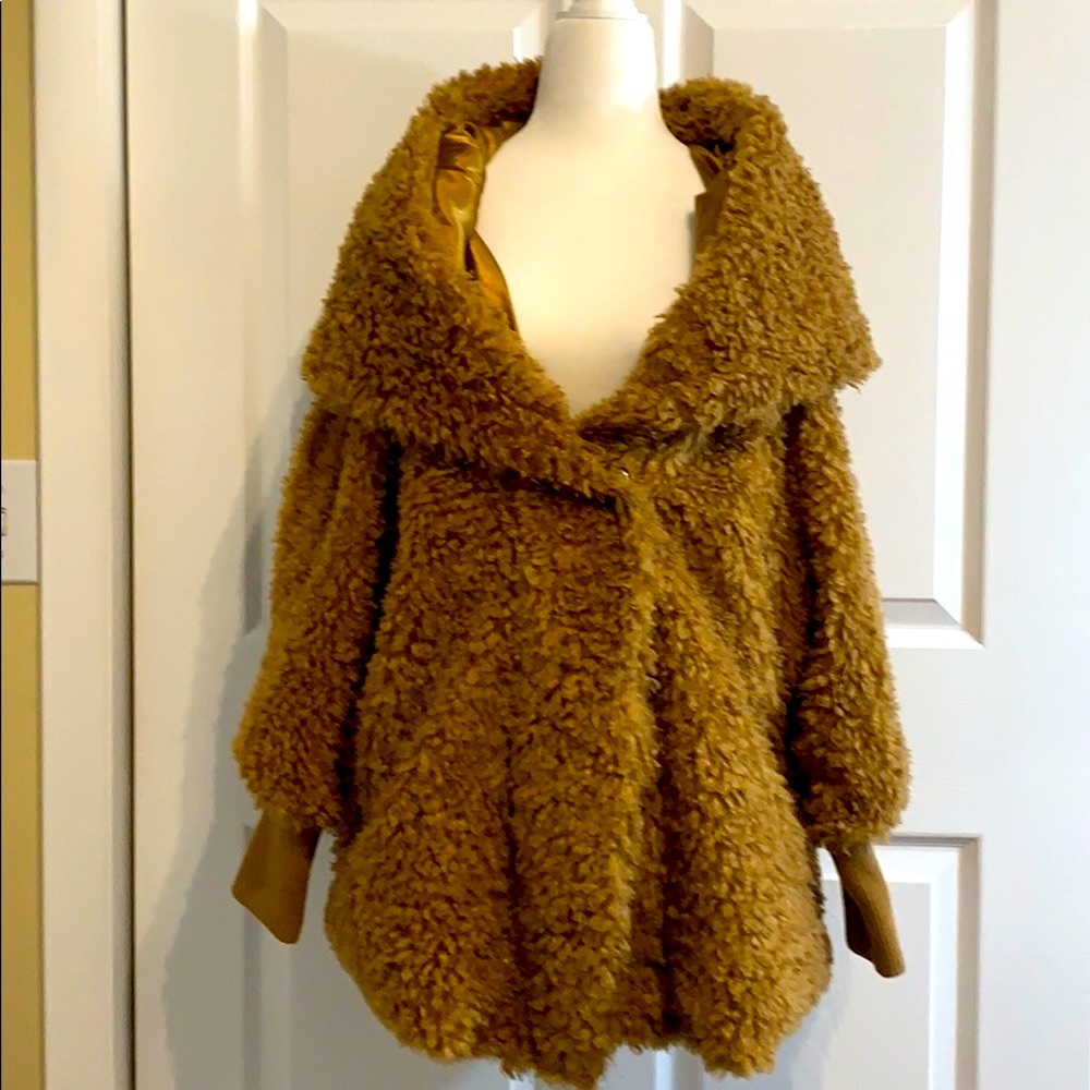 NWT Neiman Marcus Saddle Faux Fur Coat sz M